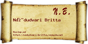 Nádudvari Britta névjegykártya